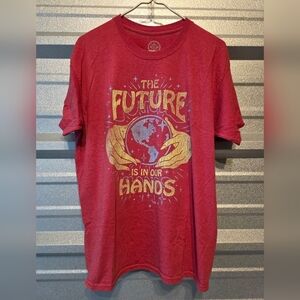 Red Graphic Tee - The Future is in Our Hands